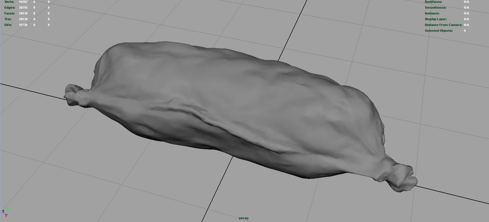 Sausage Salami 1 Low-poly 3D model_3