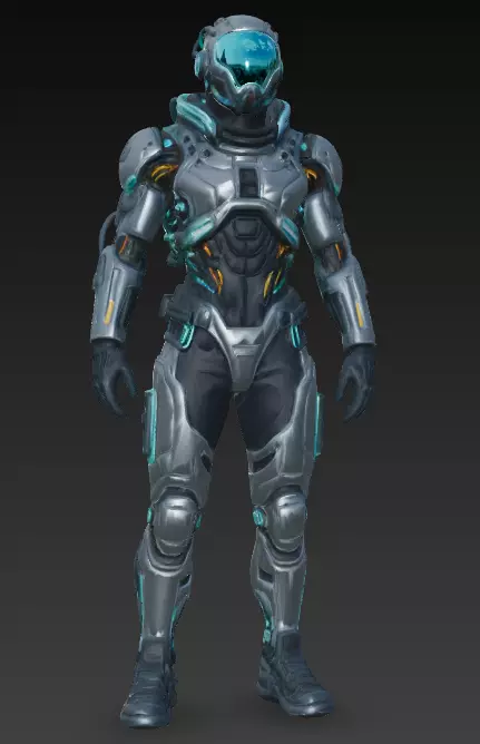 Futuristic Sci-fi Character Low-poly 3D model