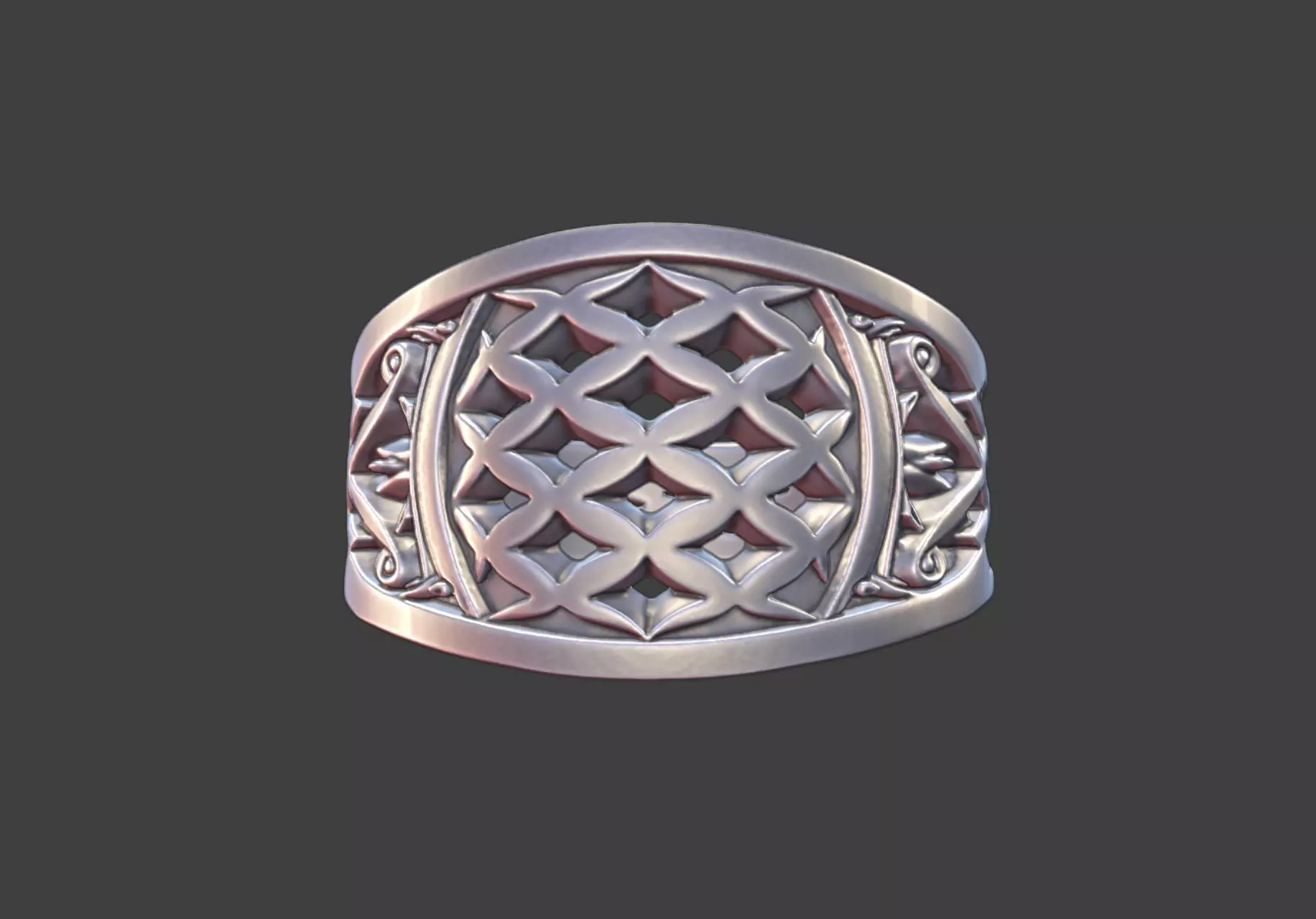 Flower of Life Filigree Ring Silver Jewelry 3D Model 3D print model