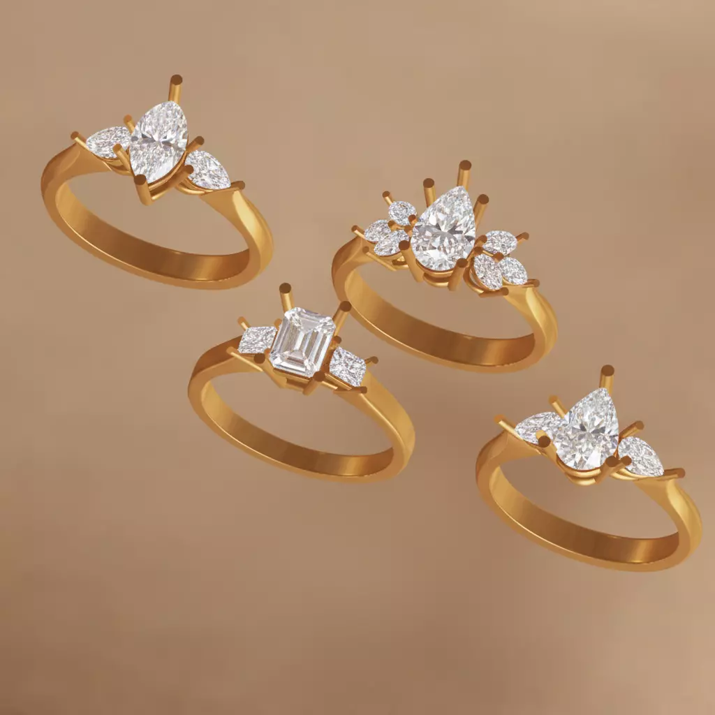 Sophisticated solitaire ring designs 3D print model