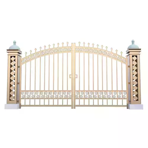 Decorative Metal Entrance Gate Low Poly PBR 3D Model Low-poly 3D model 4