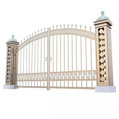 Decorative Metal Entrance Gate Low Poly PBR 3D Model Low-poly 3D model 5