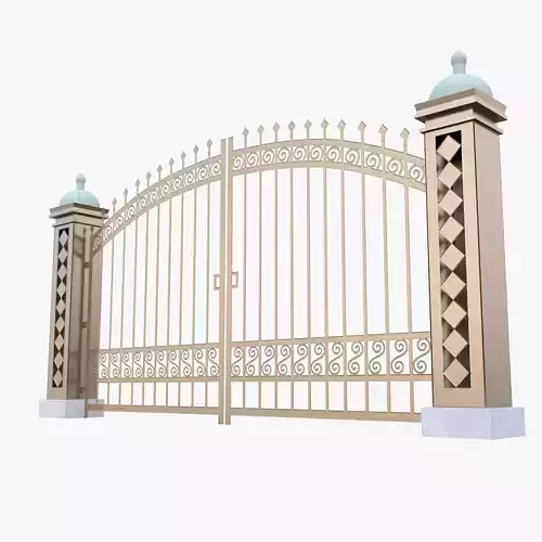 Decorative Metal Entrance Gate Low Poly PBR 3D Model