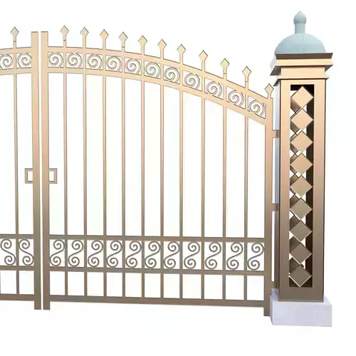 Decorative Metal Entrance Gate Low Poly PBR 3D Model Low-poly 3D model 7