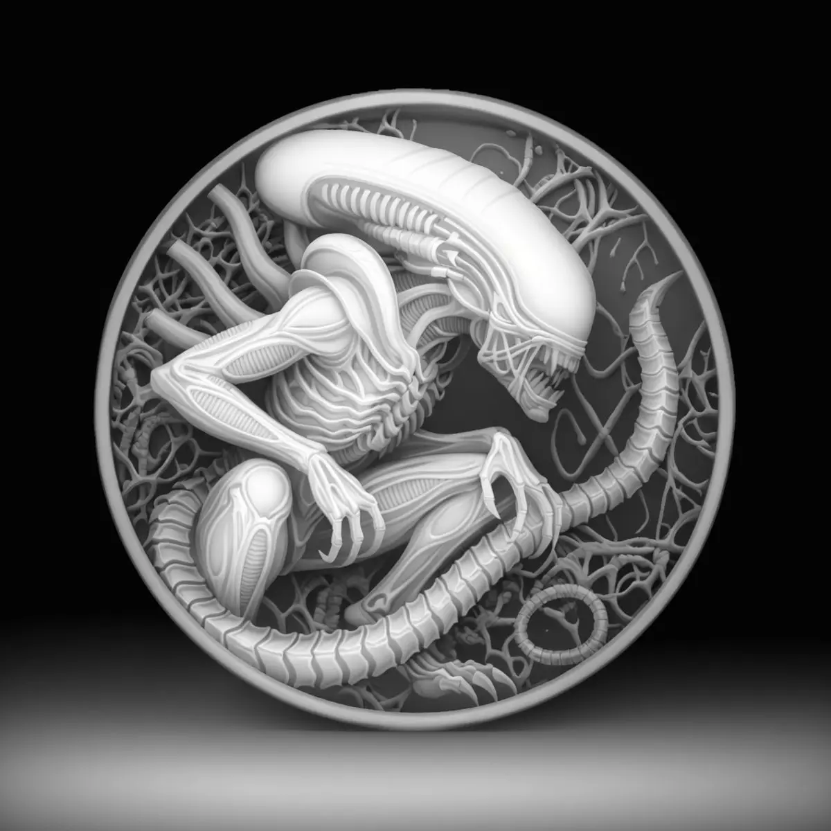 MEDALLA ALIEN STL 3D print model