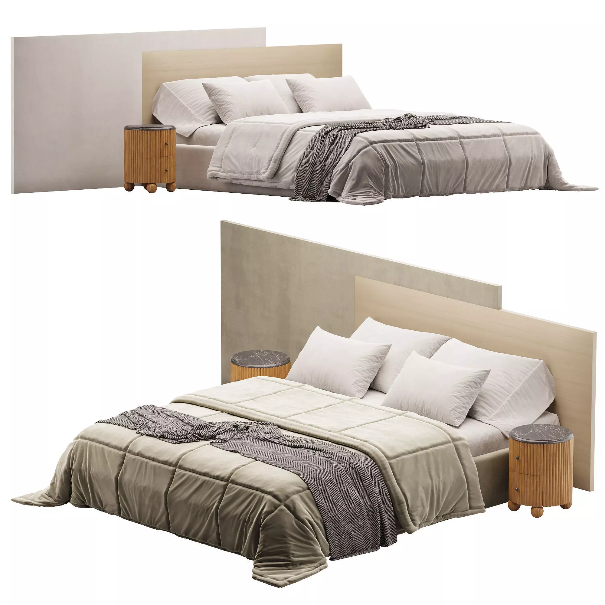 Cama de Casal Mirage Low-poly 3D model