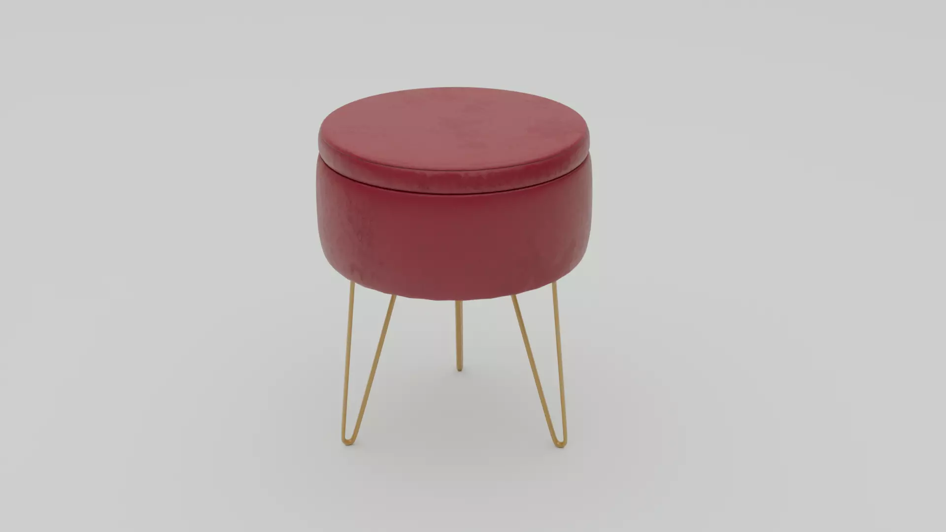 foot stool Leather Low-poly 3D model