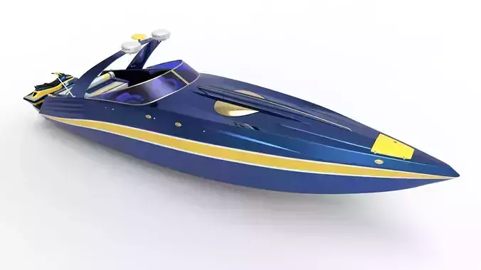 The Sunseeker 18-meter yacht Low-poly 3D model