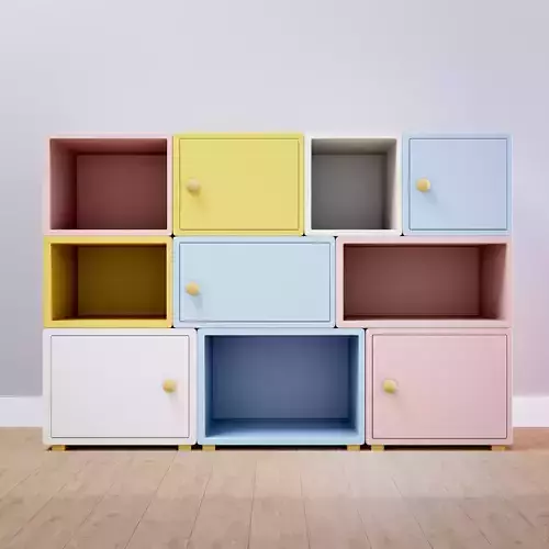 Kids Storage Cabinet 3D Model Low-poly 3D model