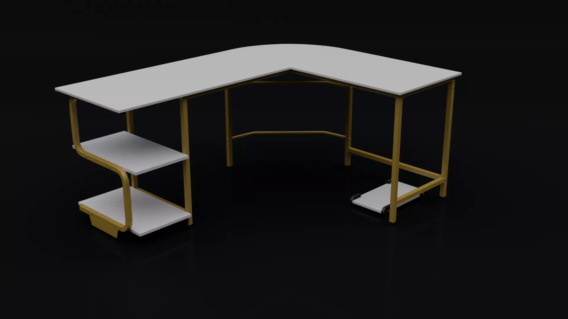 Computer Table Low-poly 3D model