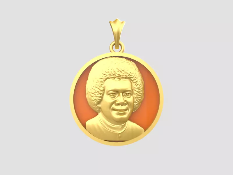 Sathya Saibaba pendant file 3D print model