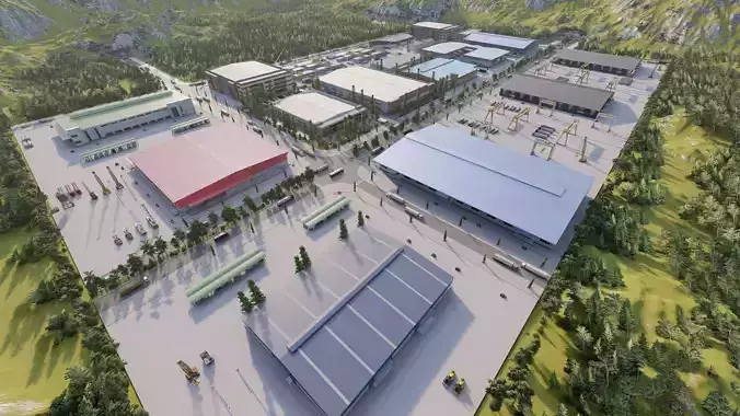 Industrial Factory-Factory building 3D model