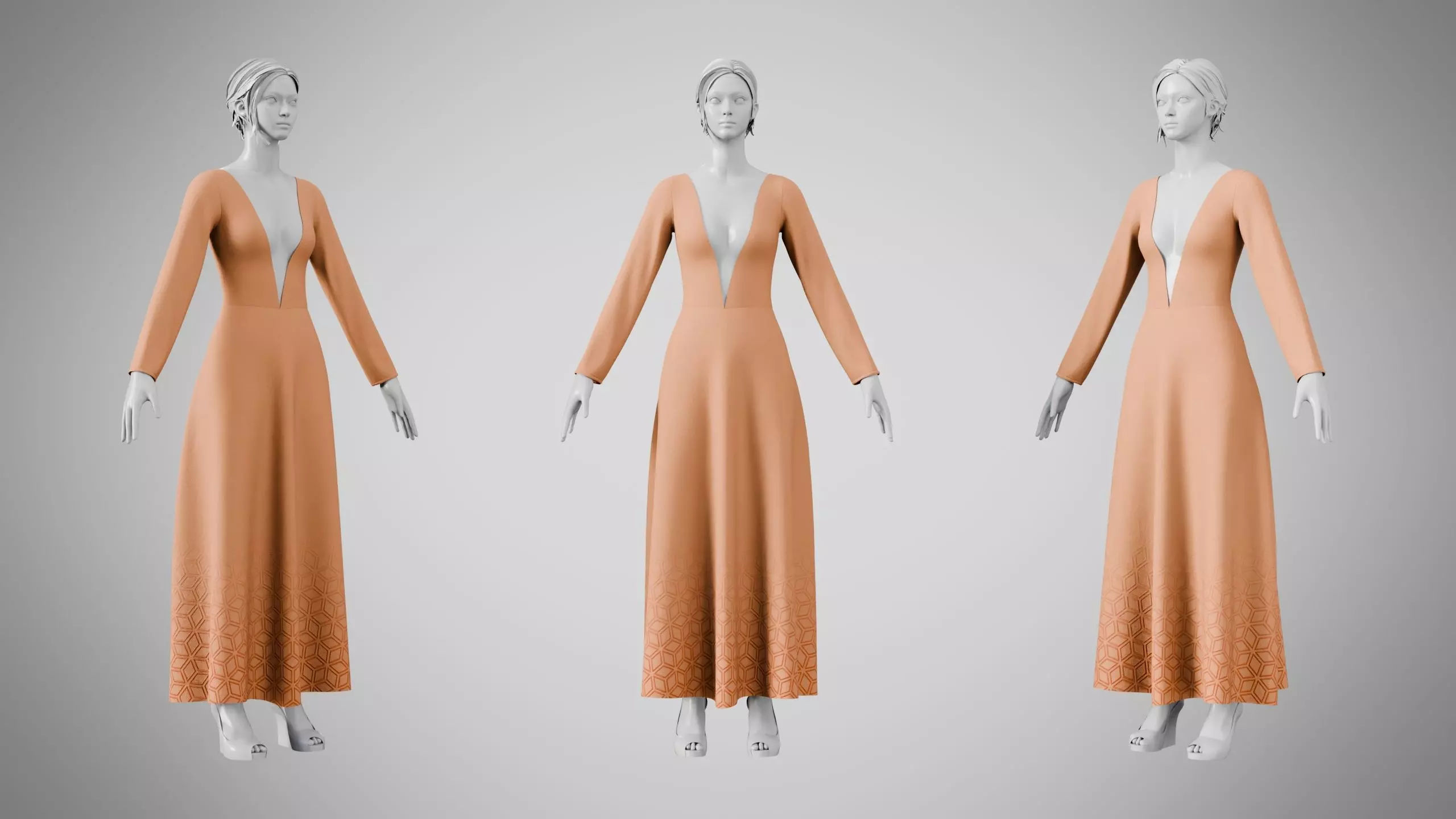 Dress 35 Sedona Sunset Low-poly 3D model
