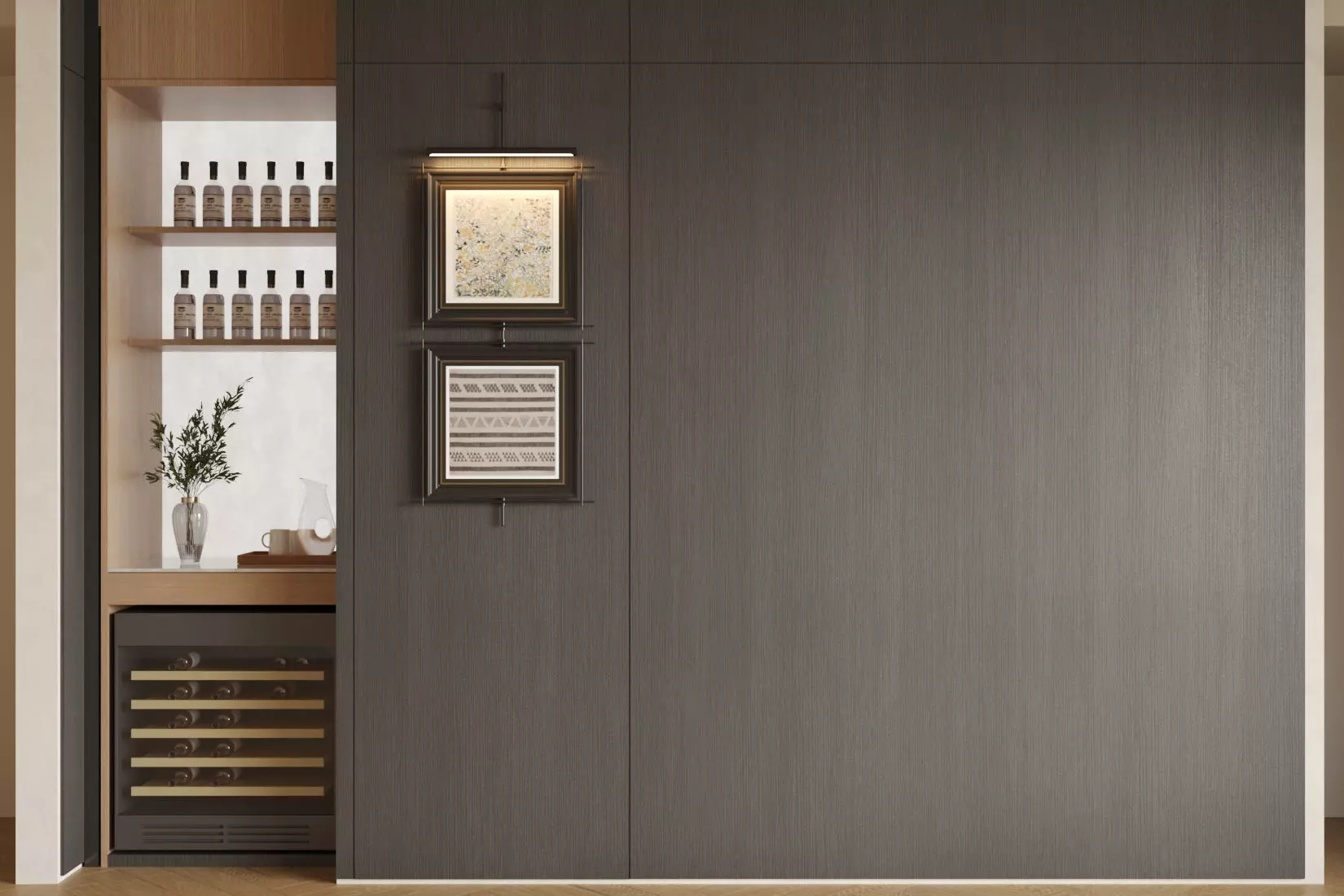 built in wine cabinet 3D model