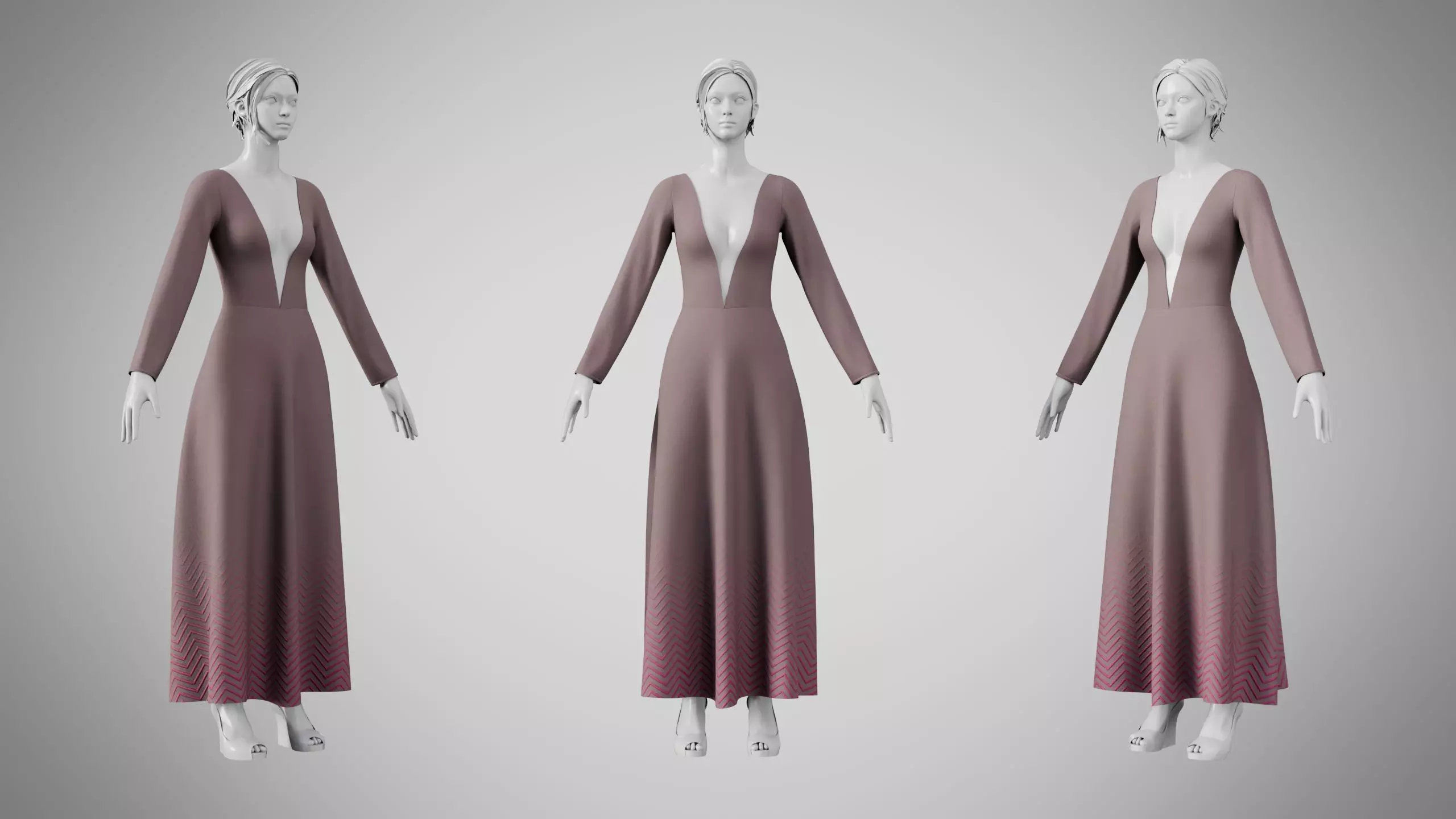 Dress 35 Dorado Low-poly 3D model