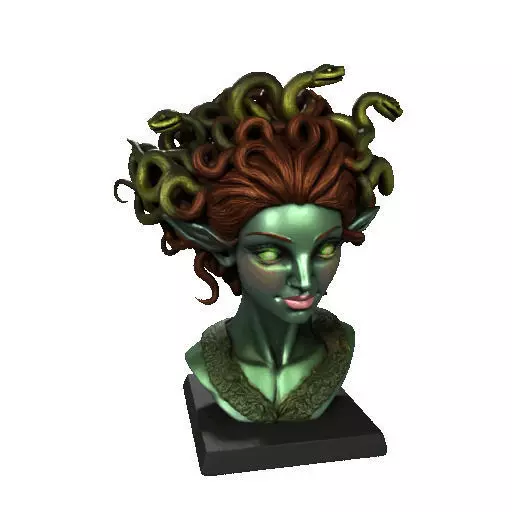 3372 Medusa Gorgon Head Color 3D Model witch STL Free 3D print model