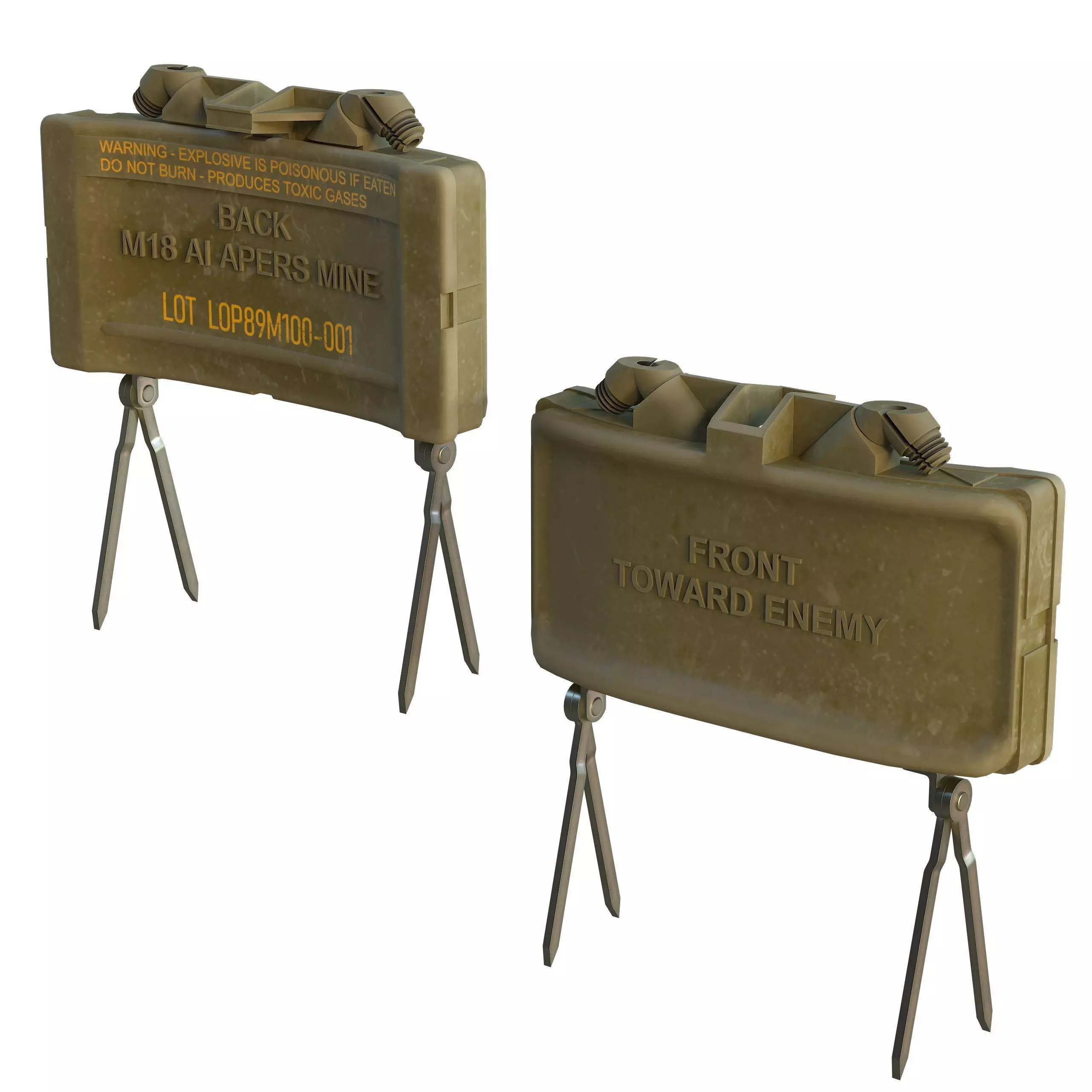 M18A1 Claymore Mine Low-poly 3D model