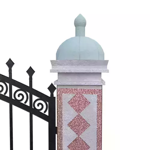 Luxury Ornate Wrought Iron Gate with Horse Symbol Low Poly PBR Low-poly 3D model 7
