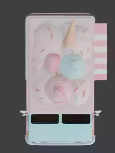 Stylized Summer Ice Cream Truck 3D Model Low-poly 3D model 5