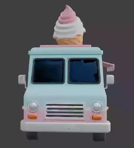 Sweet Summer Treats Truck 3D Model Low-poly 3D model 2