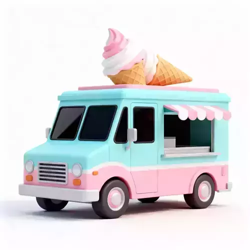 Sweet Summer Treats Truck 3D Model Low-poly 3D model