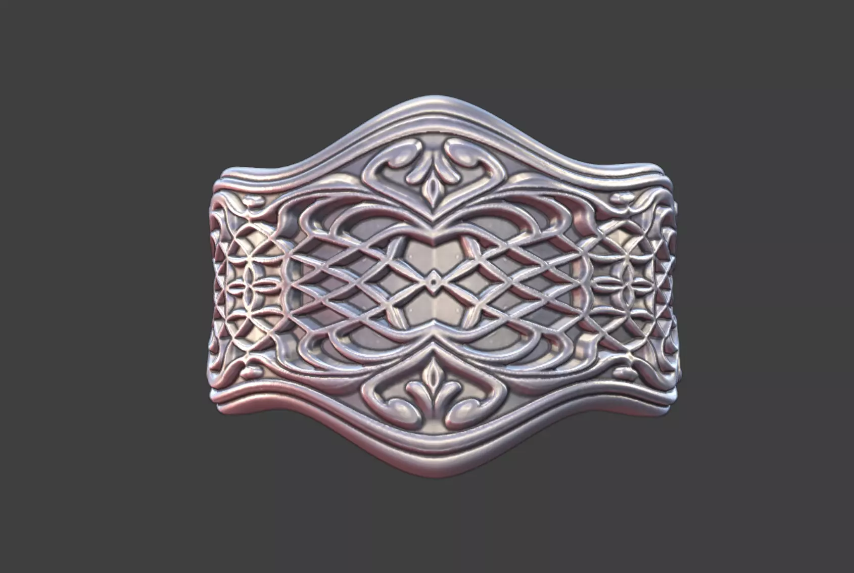 Japanese Pattern Ring Silver Jewelry 3D Model 3D print model