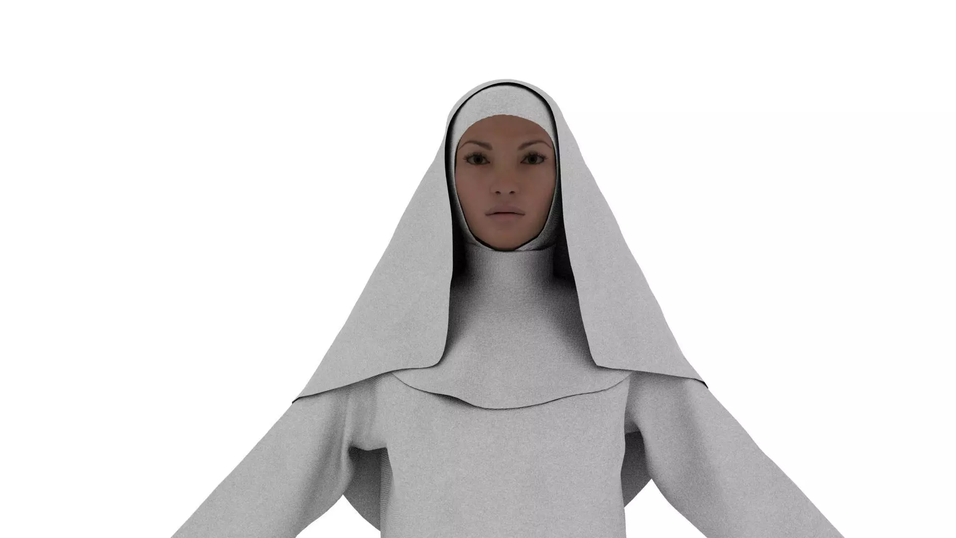Realistic nun African american Women Girl model 3D model