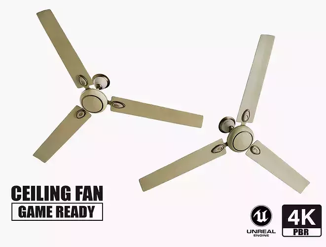 ClassicHub 3B Ceiling Fan - 6 Texture Variants Game Ready