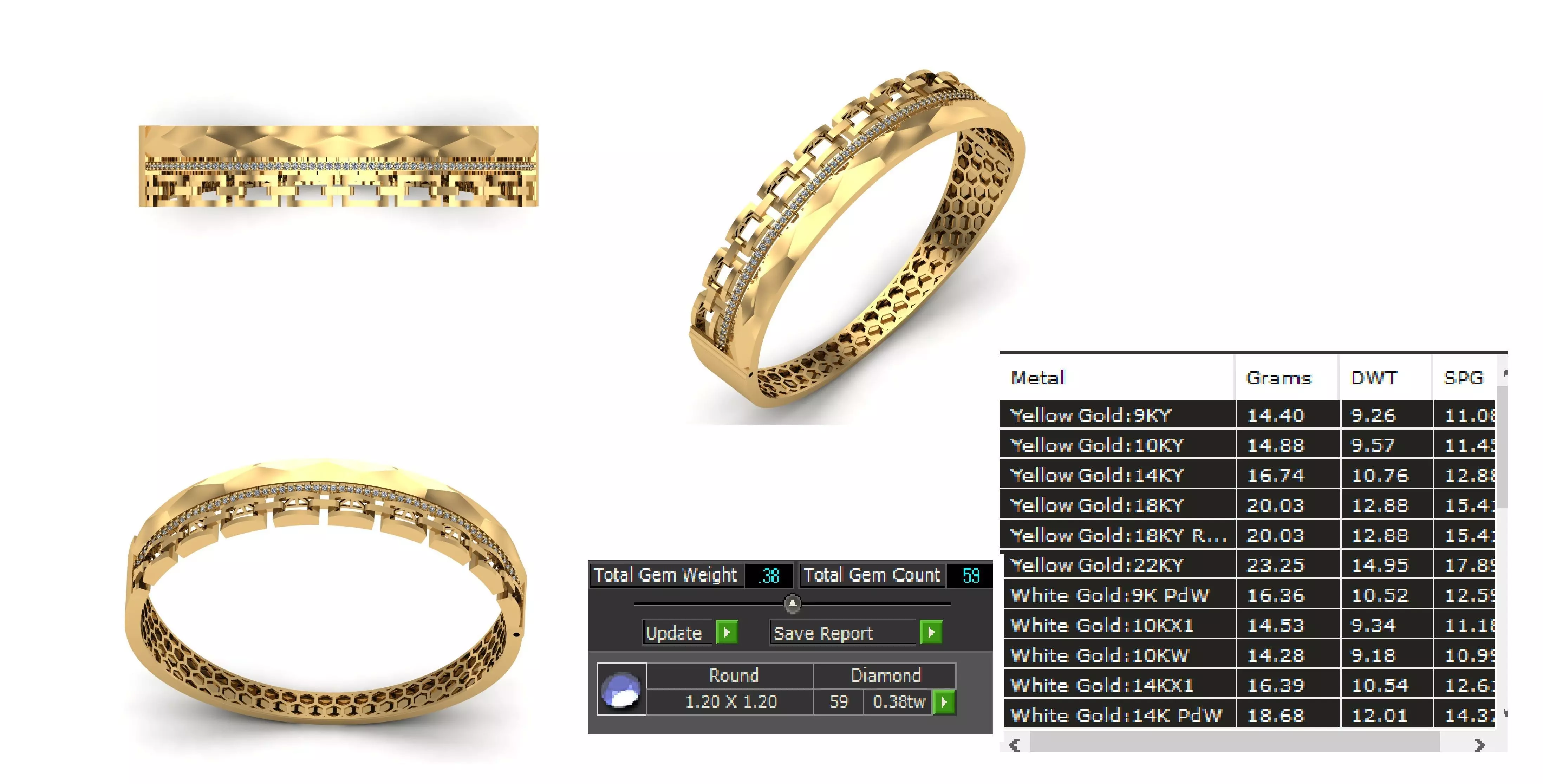 Women diamonds bracelet 3D print model