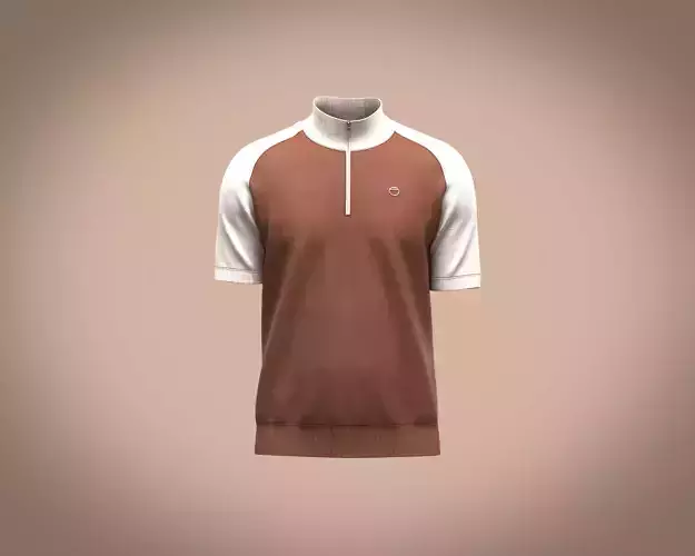 Mens raglan short sleeve sweat-tee 3D model