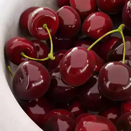 Cherries in Ceramic Bowl 3D Model Low-poly 3D model 5