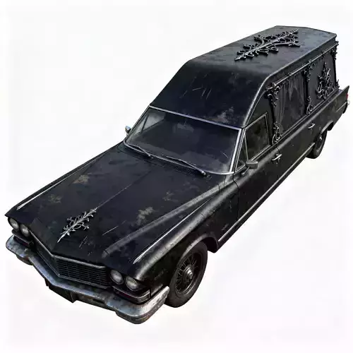 Gothic Horror Hearse 3D Model