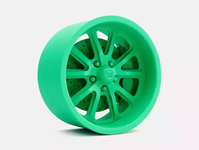 18x10 US Mags Rambler Wheel and Brake 3D print model 3