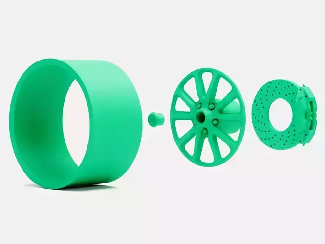 18x10 US Mags Rambler Wheel and Brake 3D print model 7