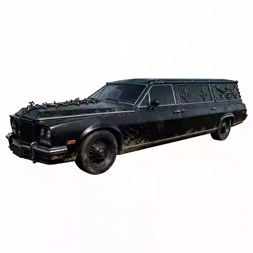 Gothic Coffin Hearse 3D Model