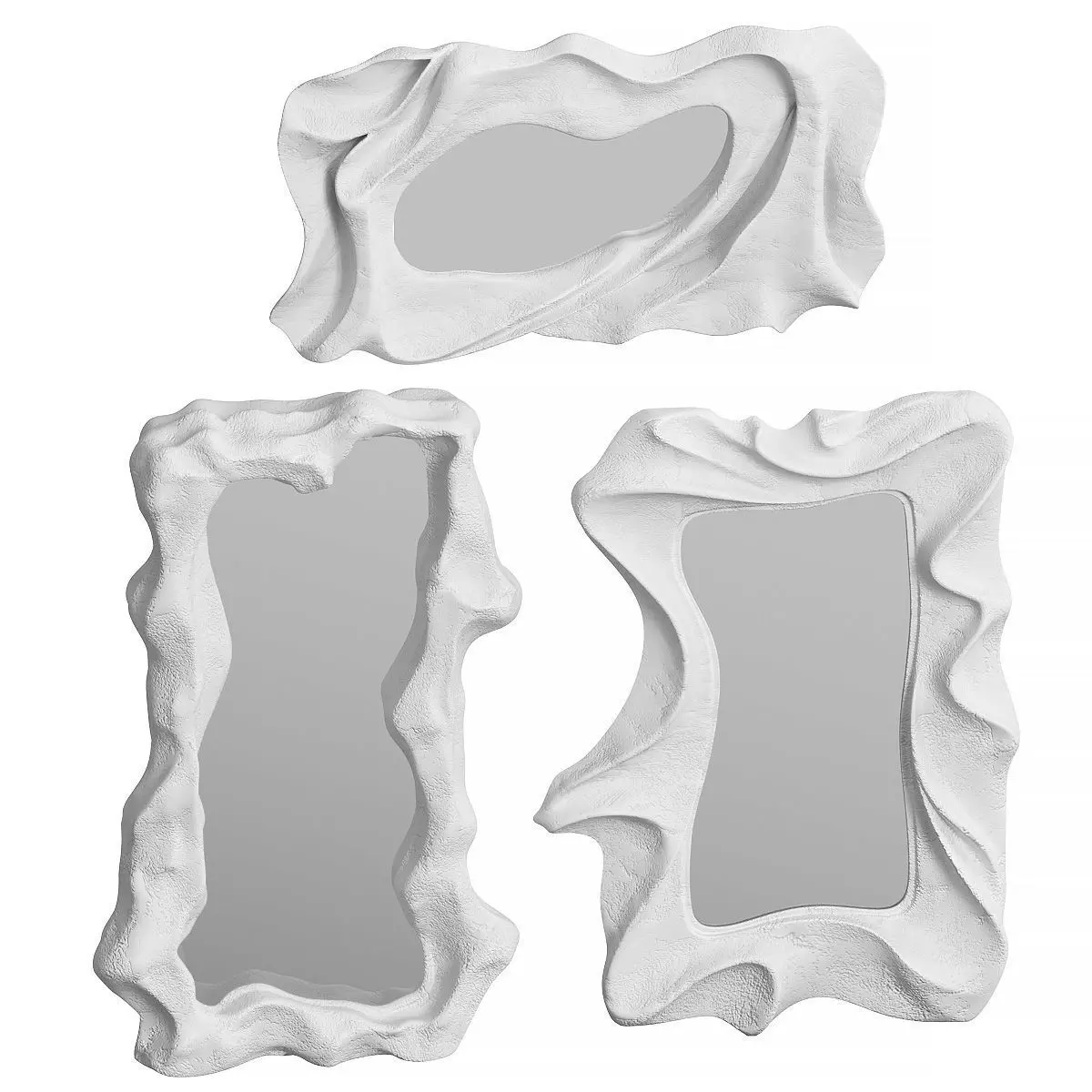 Organic plaster mirrors - 3 models 3D model
