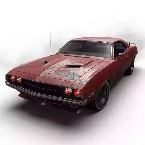 Demonic Blood-Red Haunted Muscle Car 3D Model