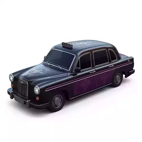 Gothic Horror Coffin Taxi 3D Model