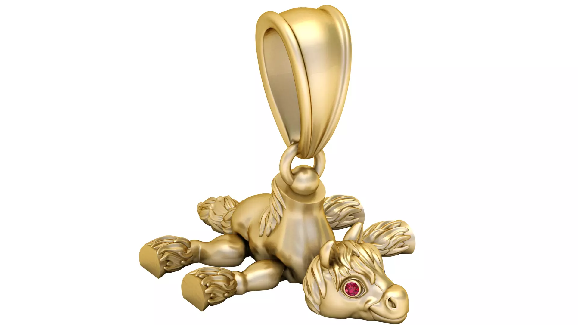 Sleeping Baby Horse Pendant 3D print model