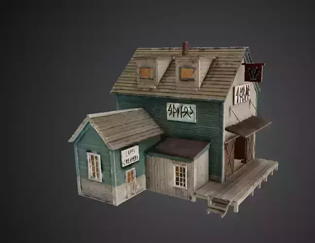 Stylized Historical Barn Architecture for Fantasy Environments Low-poly 3D model
