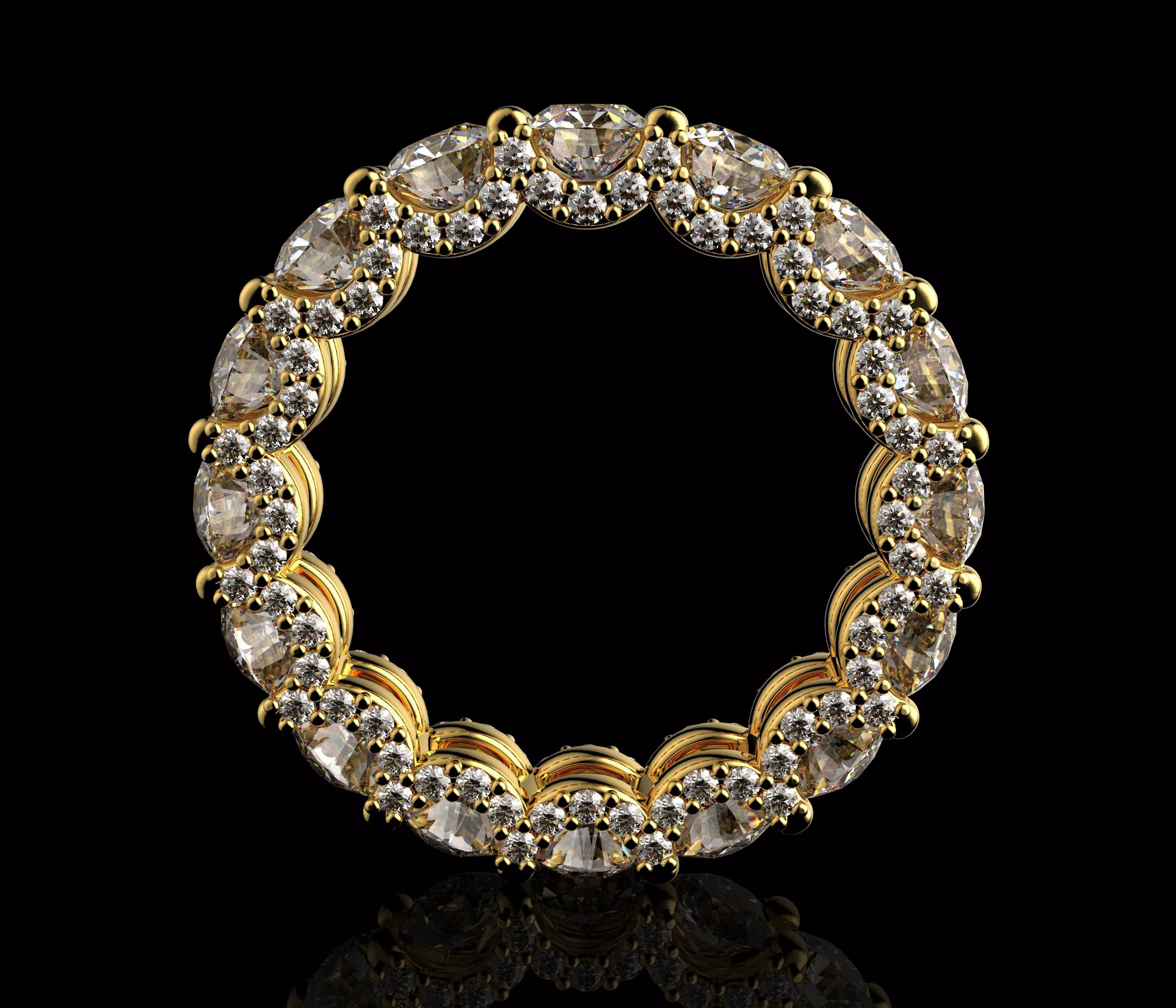 Elegant Diamond Ring 3dm STL Ready for Casting Model N1678 3D print model