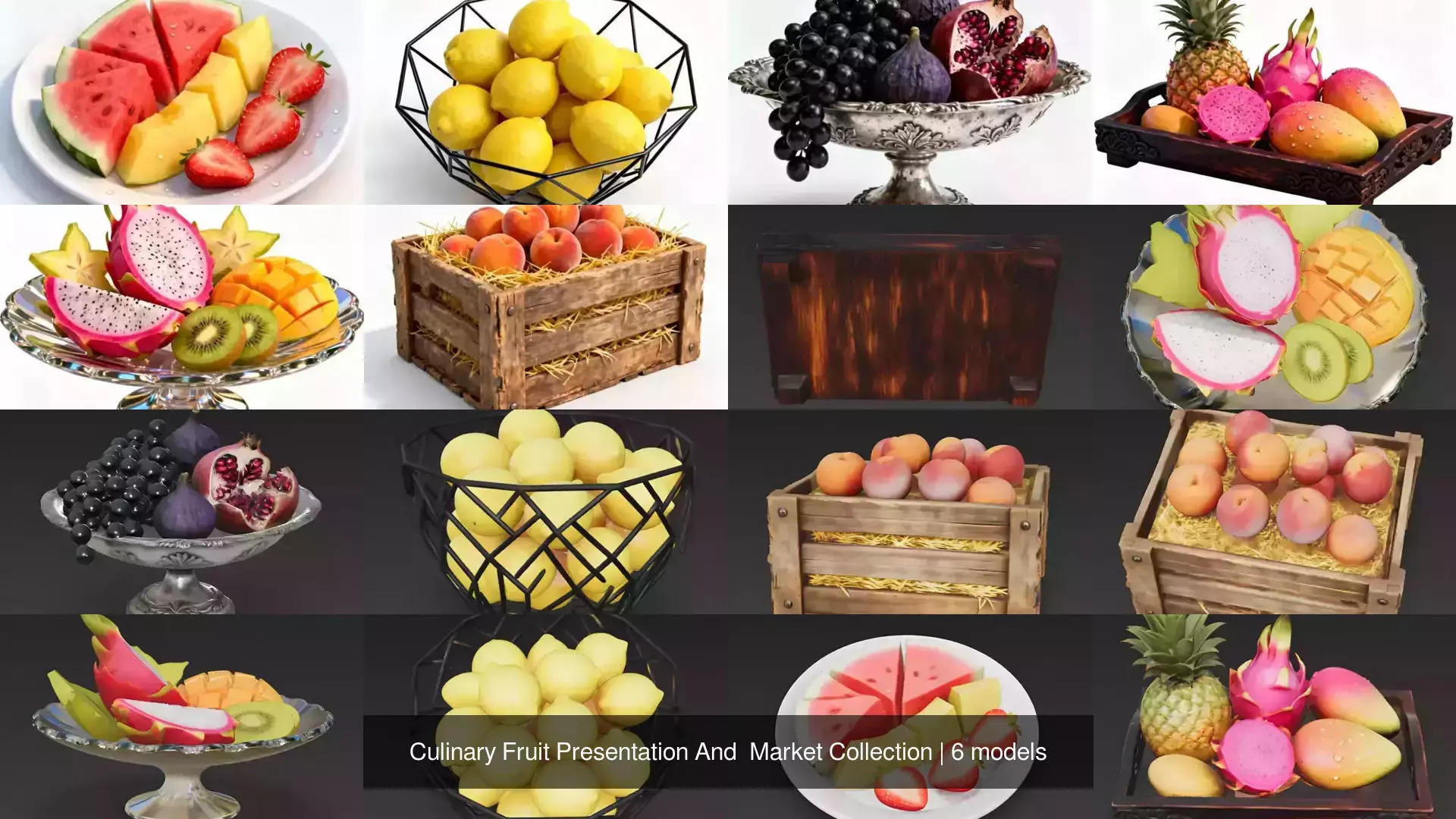 Culinary Fruit Presentation And Market Collection 3D Model Pack
