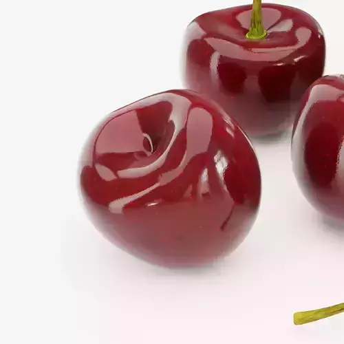 Realistic Cherries Fruit Set 3D Model Low-poly 3D model 5