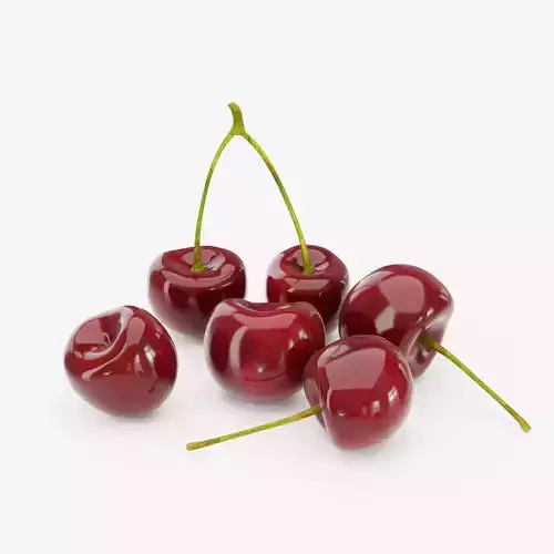Realistic Cherries Fruit Set 3D Model Low-poly 3D model 4