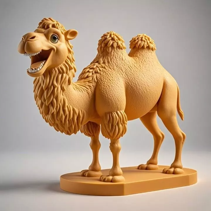 3380 Laughing Camel 3D Printed Full Figure Statue STL 3D print model
