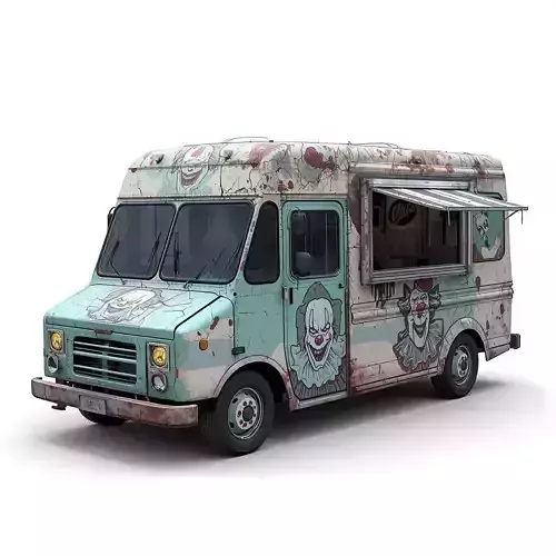 Possessed Clown Ice Cream Truck 3D Model