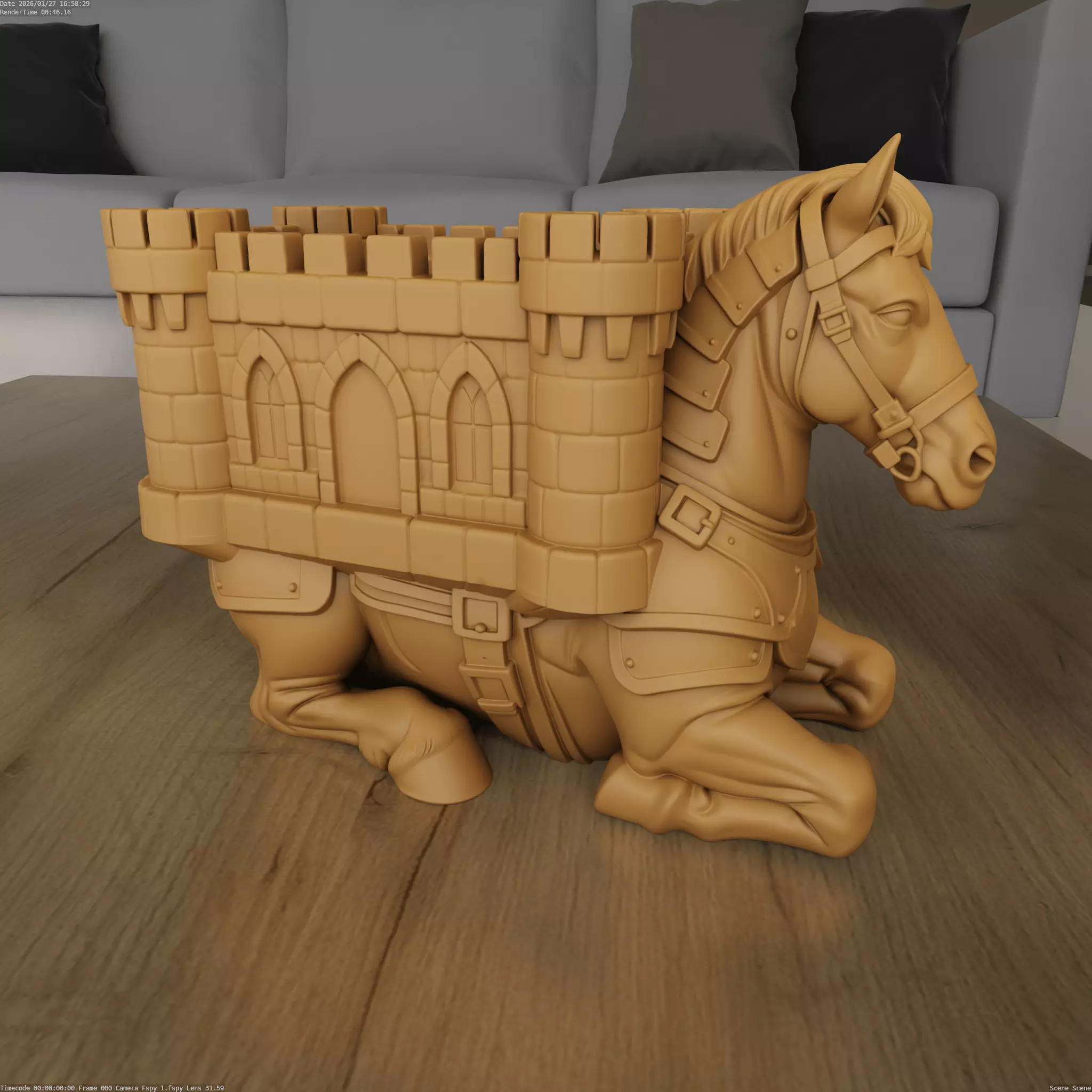 Warrior Horse Planter Fantasy Garden Decor STL 3D print model