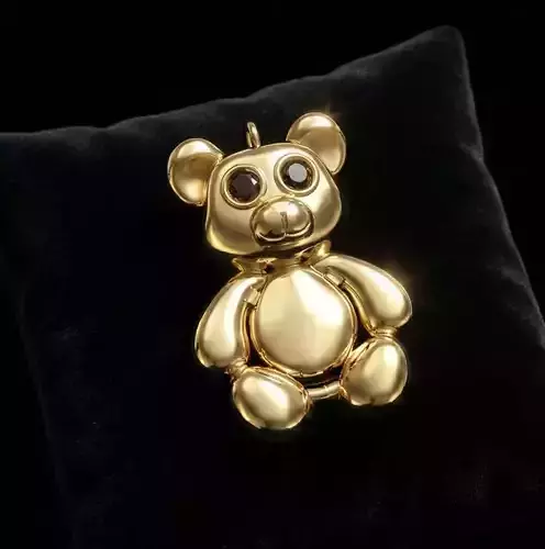Teddy Bear Pendant  Cute Animal Jewelry 