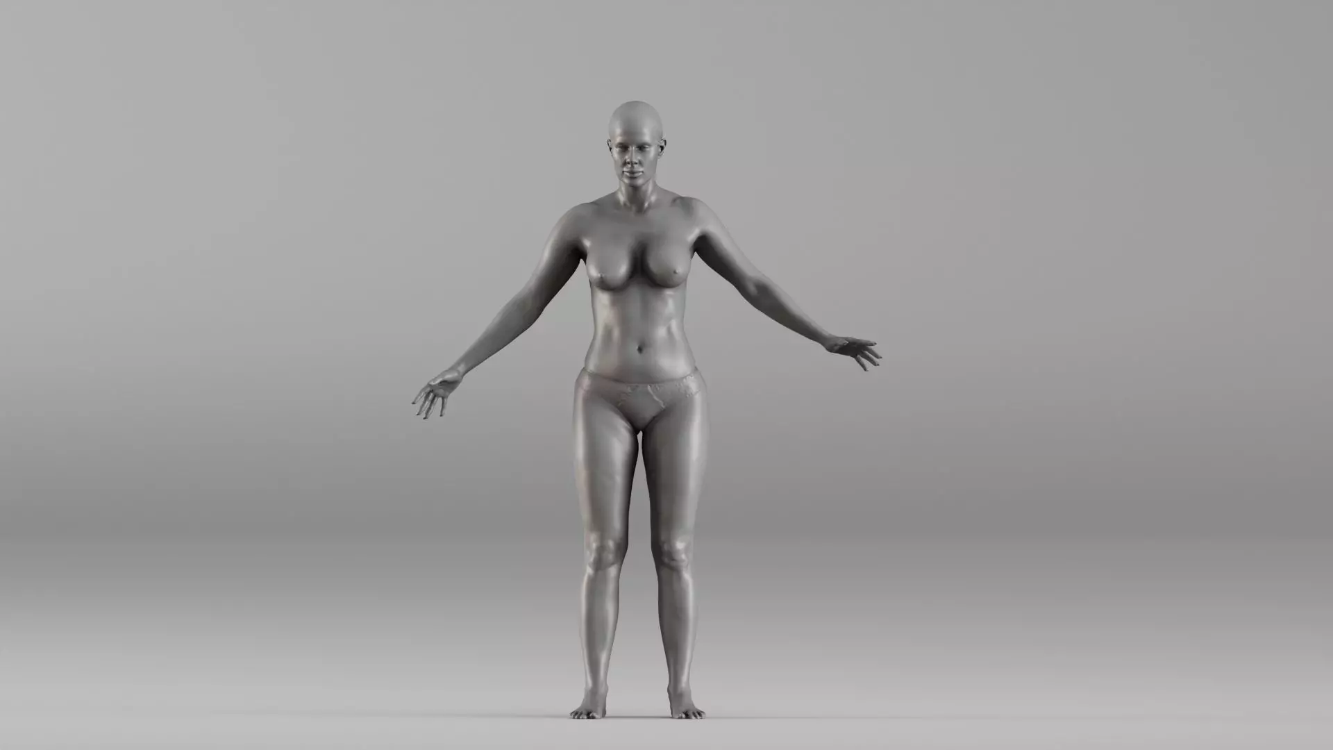 001698 Realistic Female Body Anatomy Neutral Pose Full Body Scan 3D print model