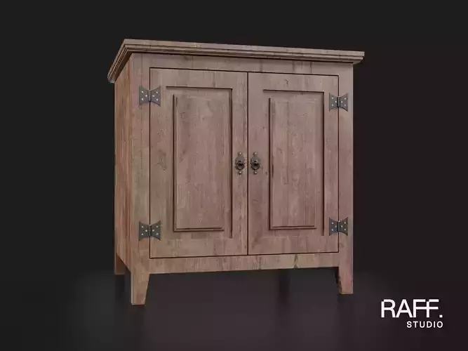 Rustic Cabinet - 2 Doors Country Furniture - 4K Atlas